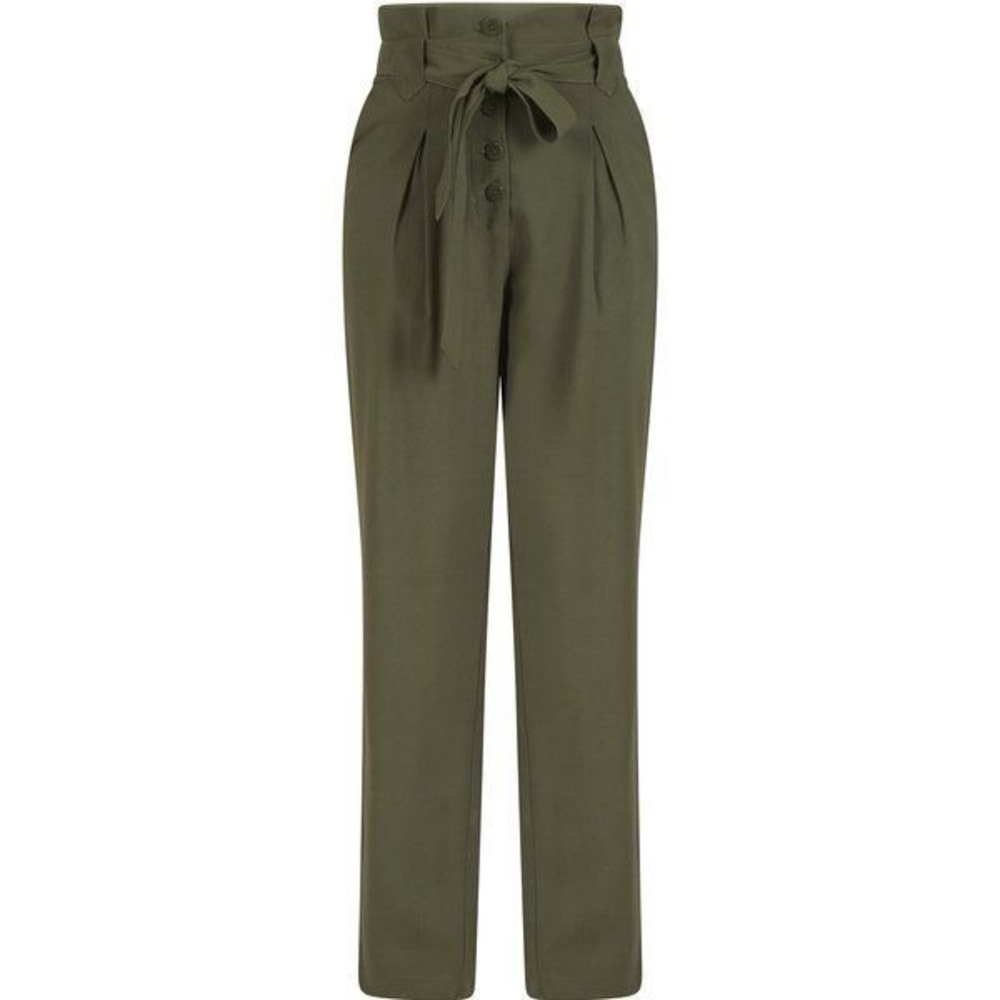 Naf Naf Olive‎ High-Waisted Women's Pants - Picture 2 of 2